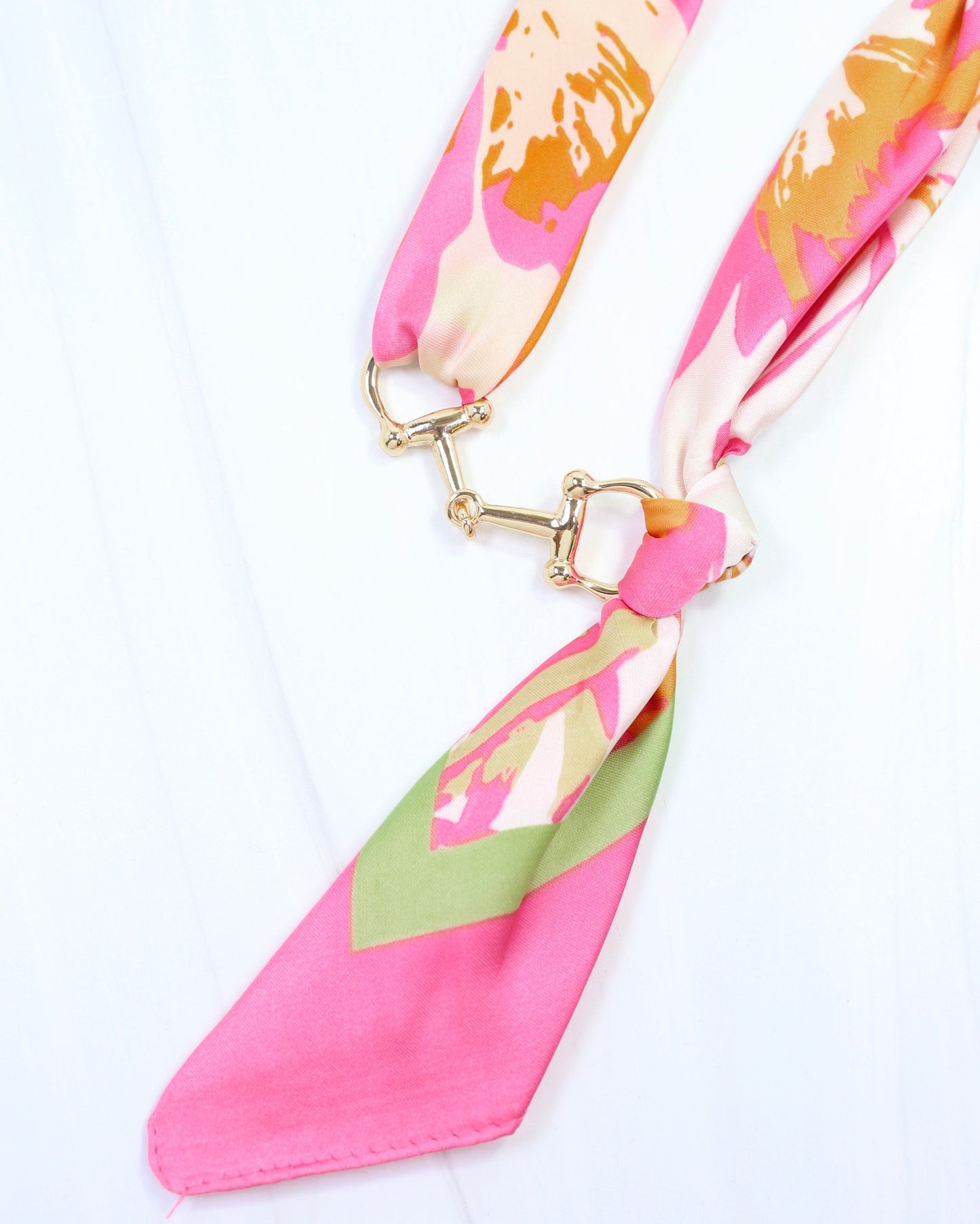 Lana Horsebit Scarf Necklace Pink Multi