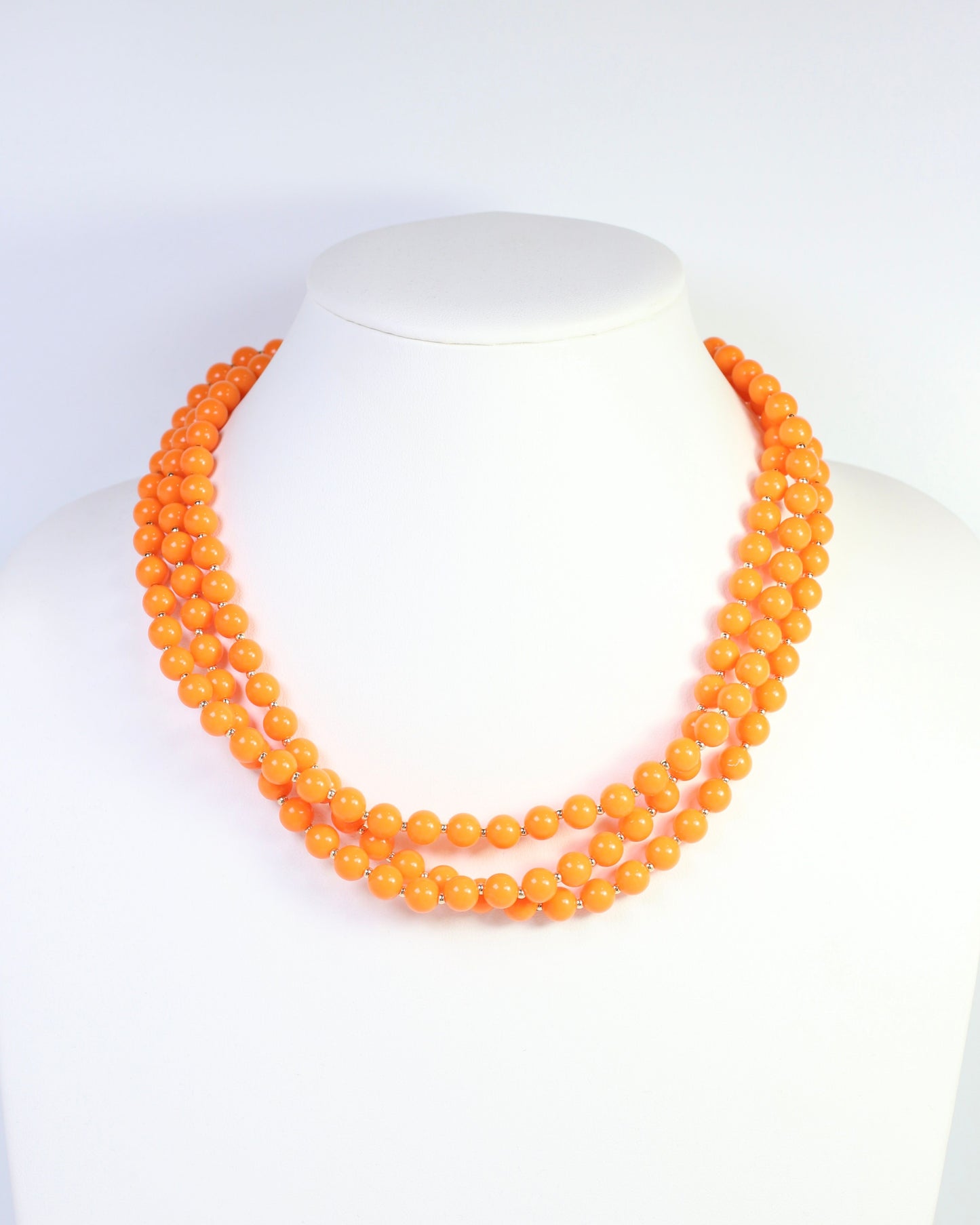 Brinley Beaded Layered Necklace Orange