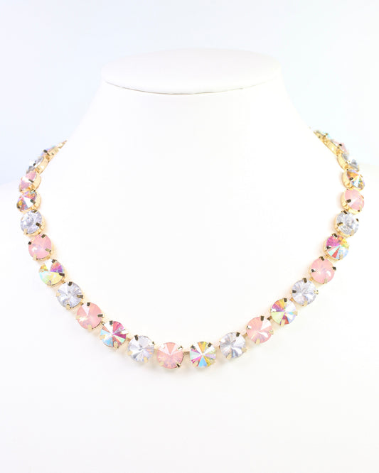 Harper Medium Rhinestone Necklace Opal Multi