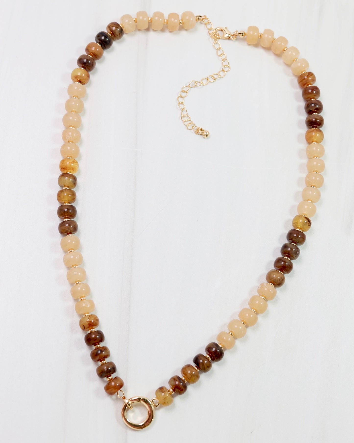 Tiara Beaded Toggle Necklace Brown