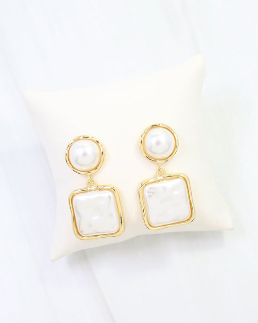 Richmond Pearl Drop Earring Gold