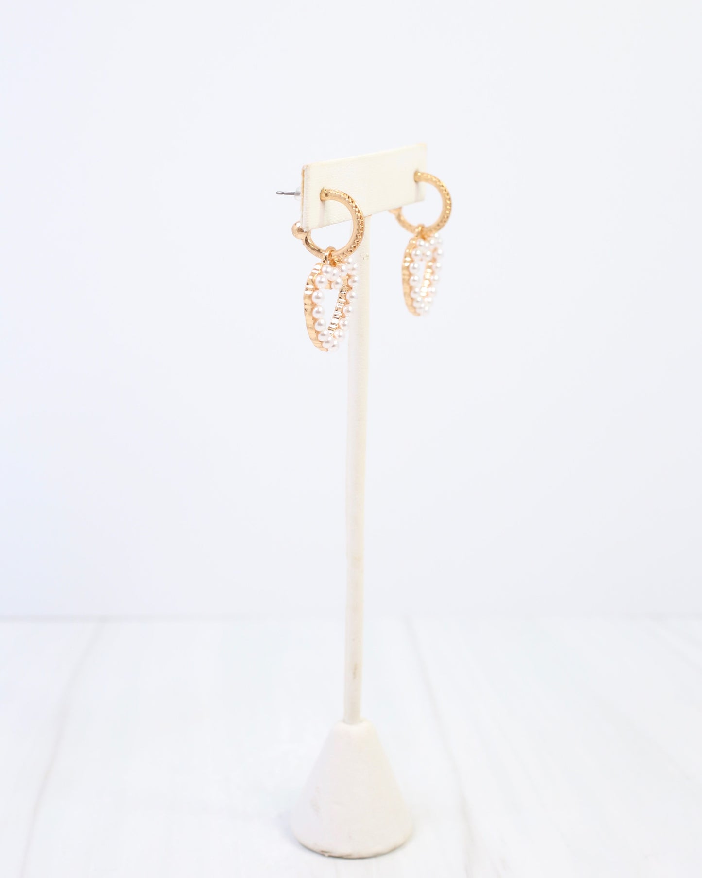 Rolla Pearl Heart Dangle Earring Gold