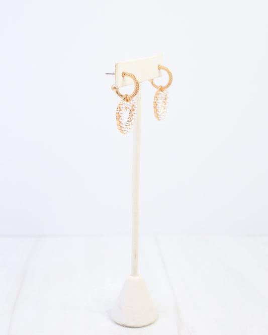 Rolla Pearl Heart Dangle Earring Gold