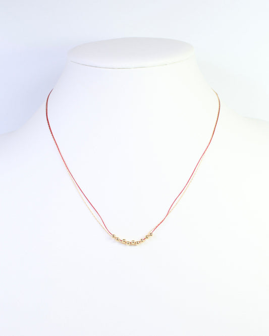 Odette Mini Cord Necklace Burgundy