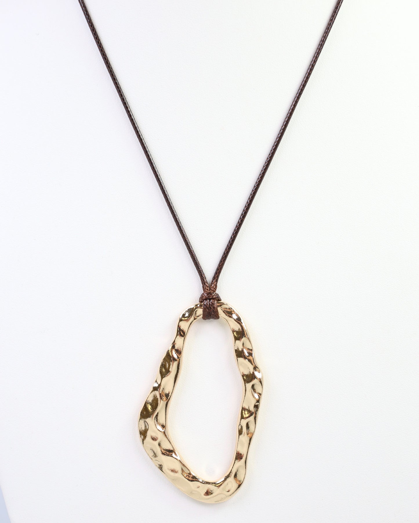 Frankfort Corded Necklace with Oval Pendant Gold