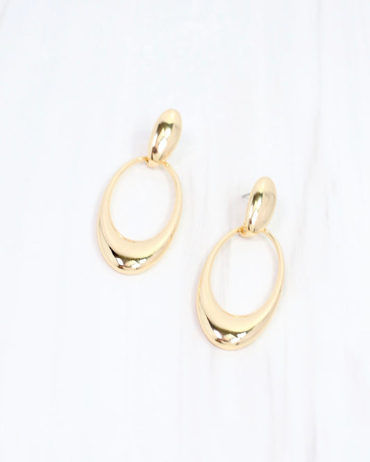 Emilia Oval Door Knocker Earring Gold