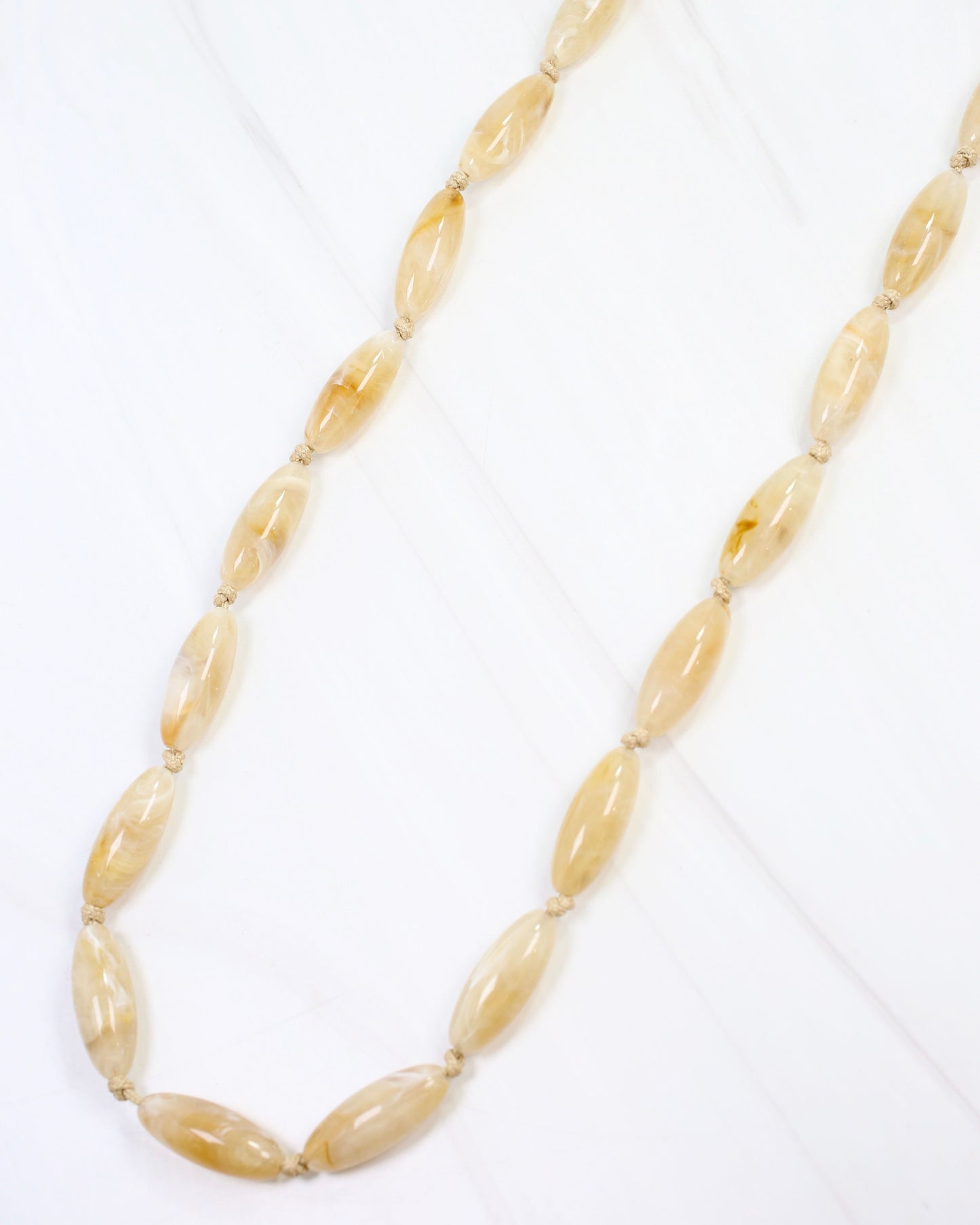 Clinton Stone Beaded Long Necklace Natural