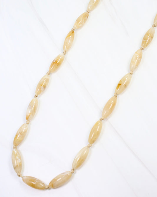 Clinton Stone Beaded Long Necklace Natural