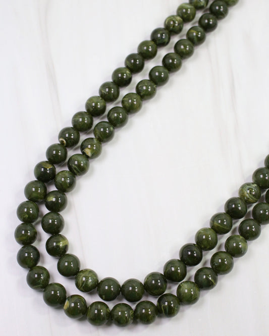 Lithgow Marble Beaded Layered Necklace Green