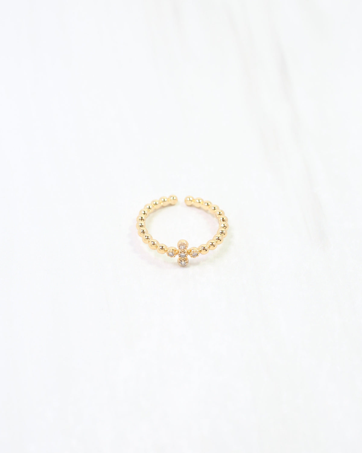 Roya Cross Dot Ring WP Gold