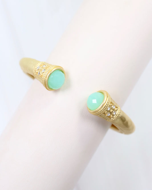 Colette Hammered Hinged Cuff Bracelet Mint