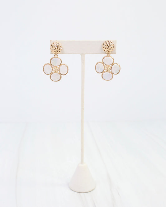Cicero Flower Dangle Earring Mother Of Pearl