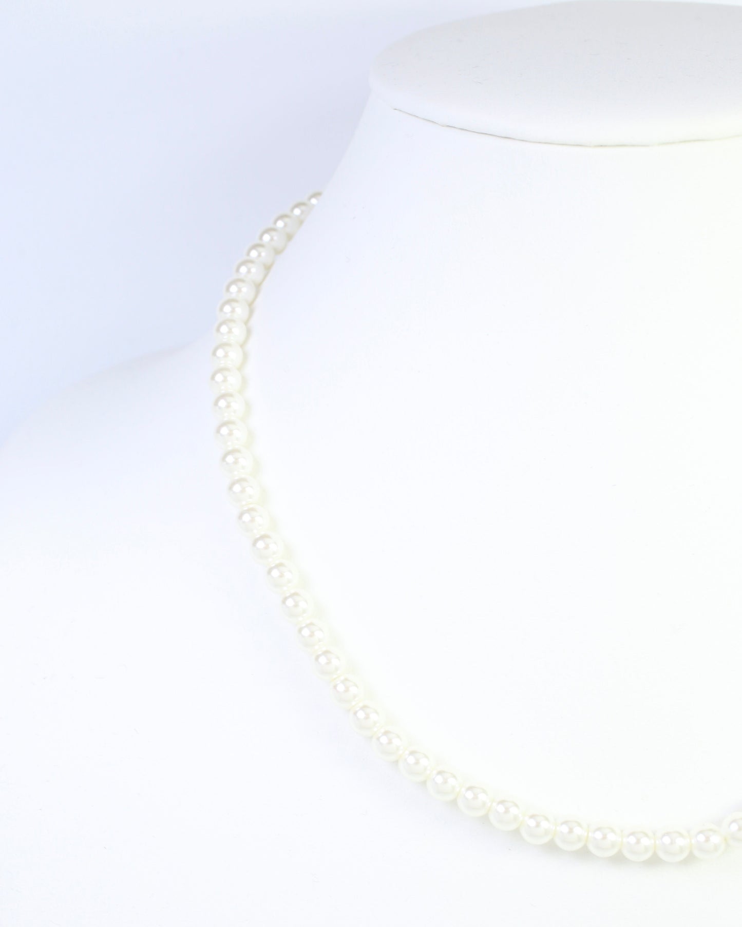 Karina Small Pearl Beaded Necklace Cream