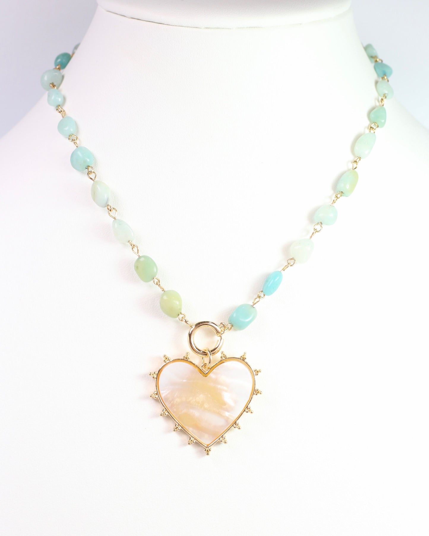 Lauderdale Stone and Heart Pendant Amazonite