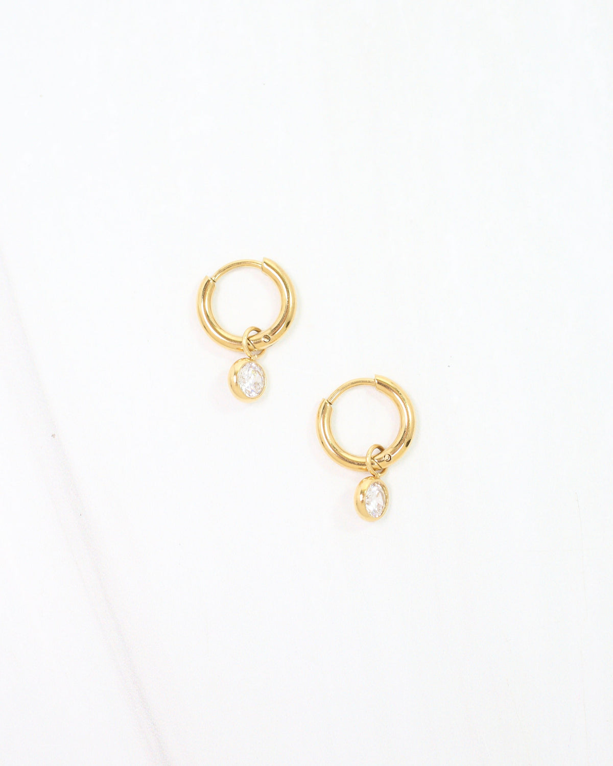 Castile Crystal Huggie Earring WP Gold