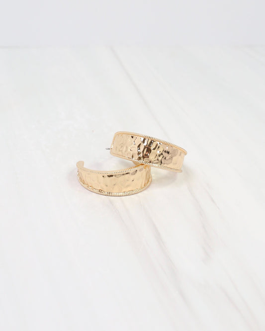 Duncan Hammered Hoop Earring Gold