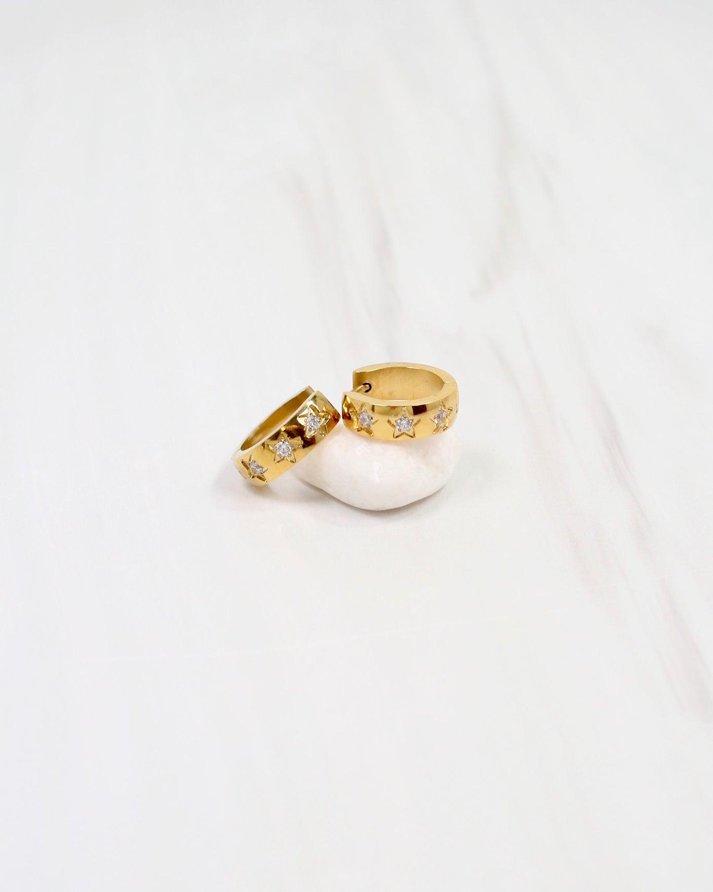 Haverhill CZ Star Huggie Earring Gold