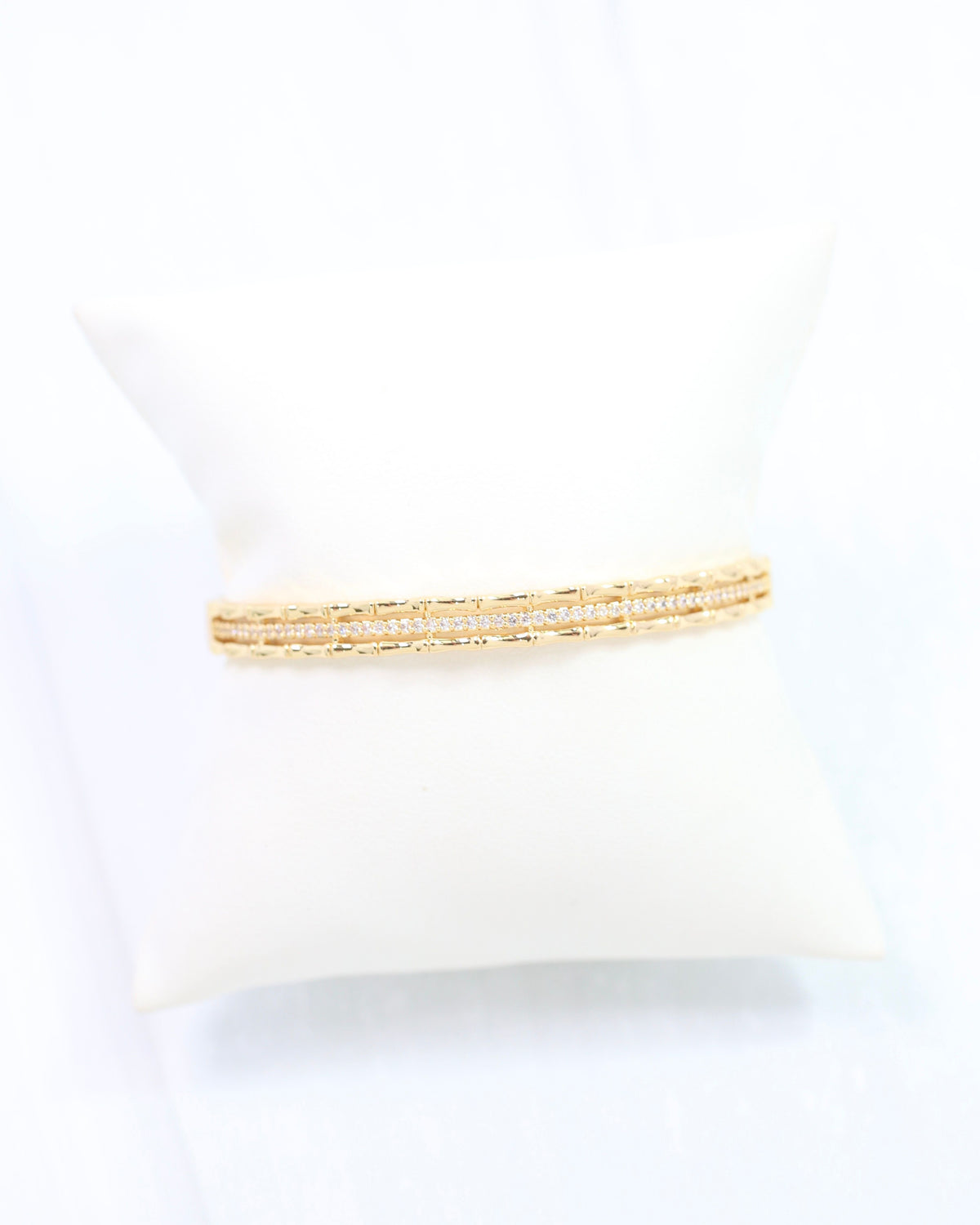 Willa CZ Lined Bangle Bracelet WR Gold