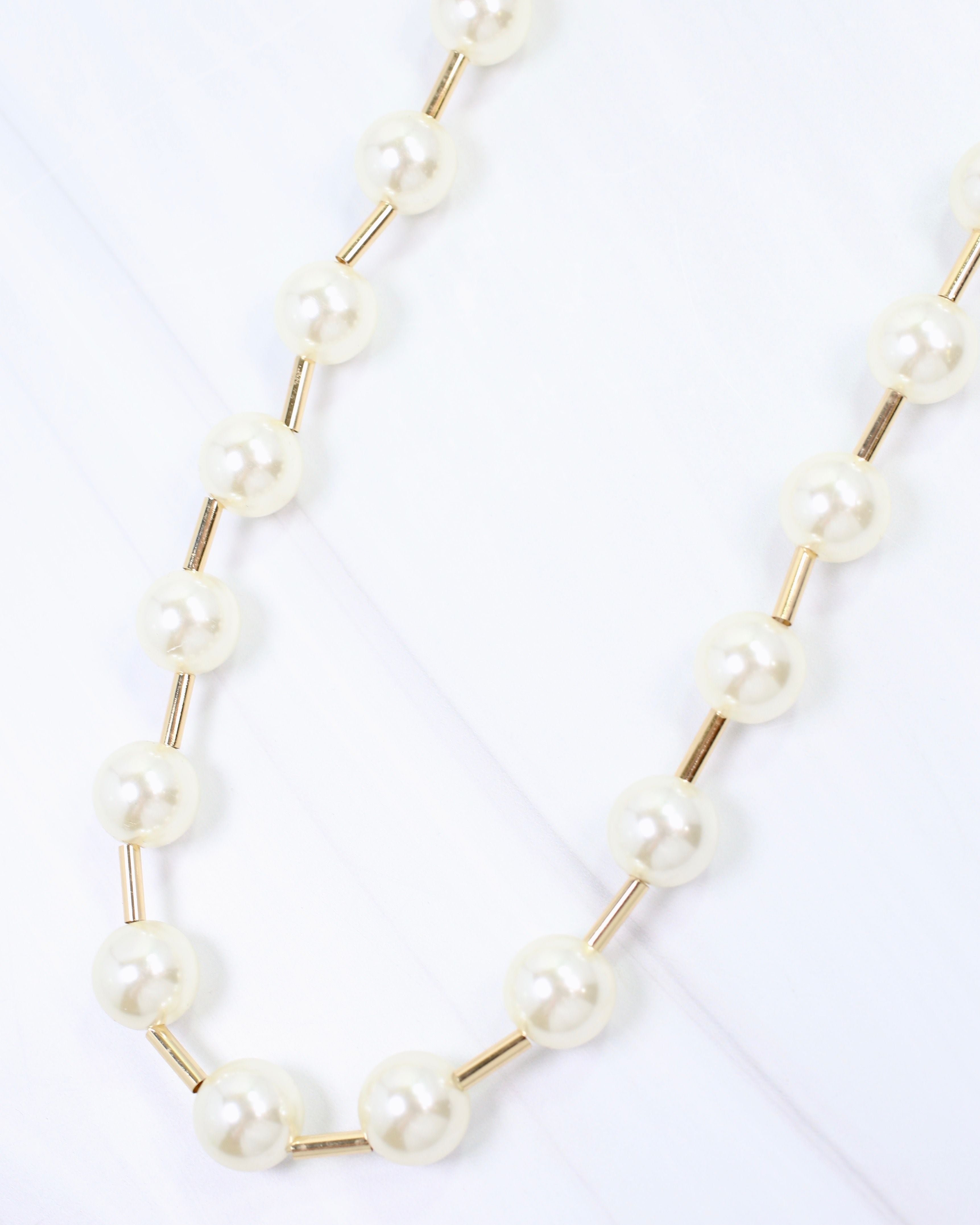 Forli Pearl Bar Necklace Cream – Caroline Hill Wholesale