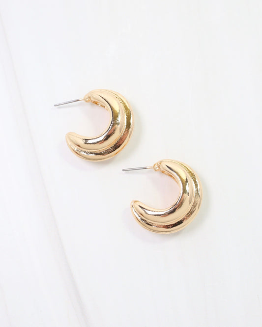 McAlester Ribbed Hoop Earring Gold