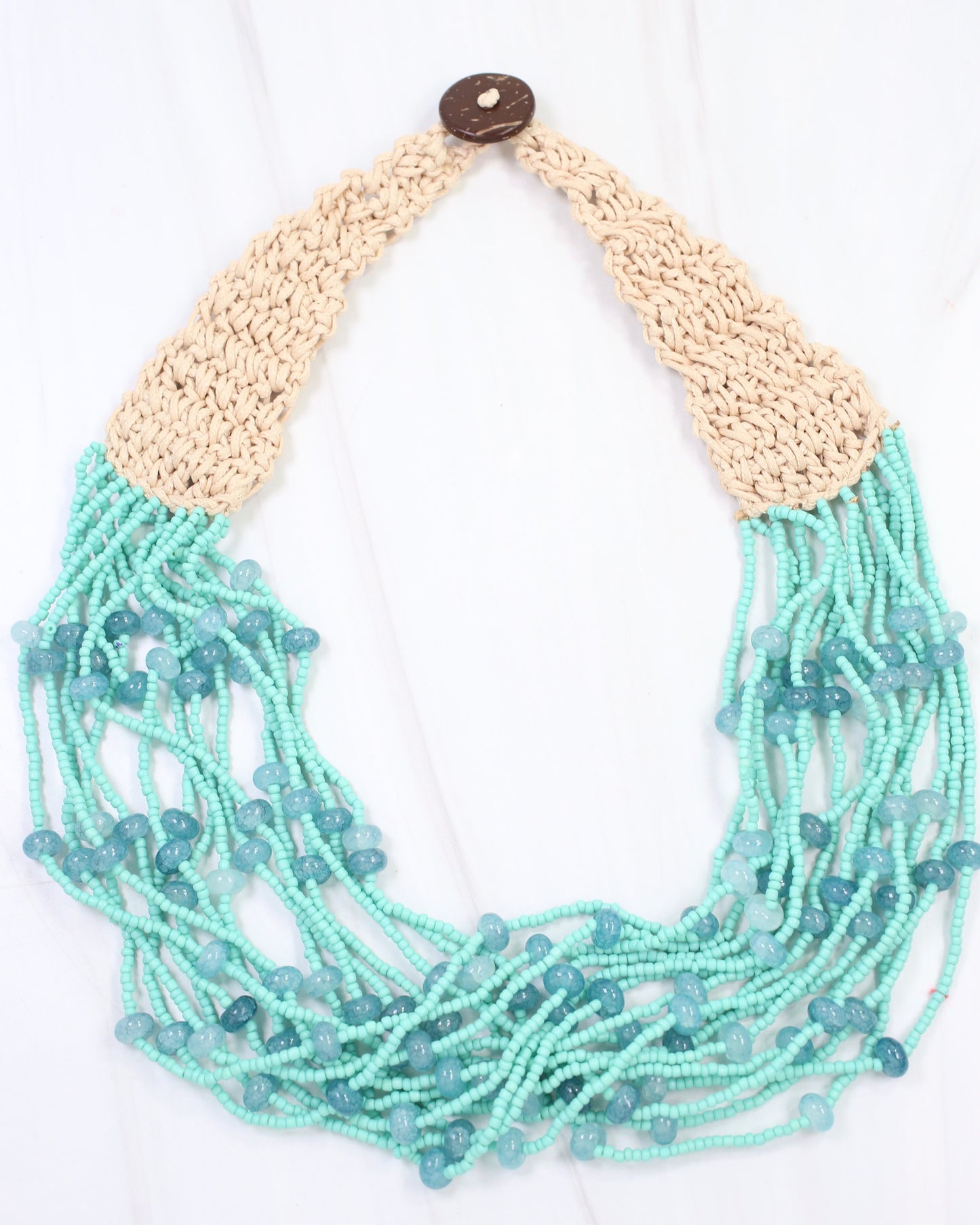 Livonia Multi Layered Beaded Necklace Turquoise