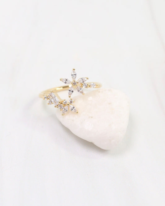Carson CZ Flower Ring WR Gold