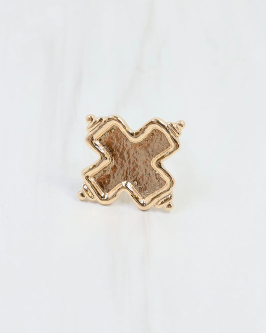 Clark Cross Scarf Ring Gold
