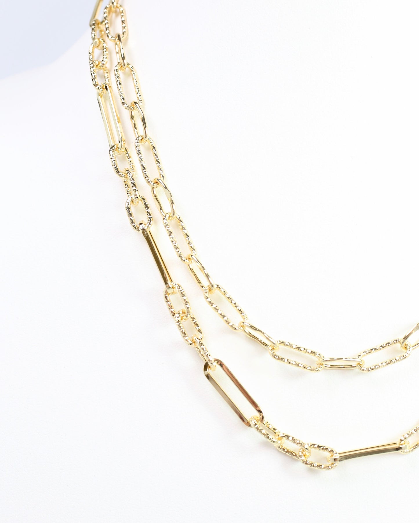 Lindstrom Textured Link Necklace Gold