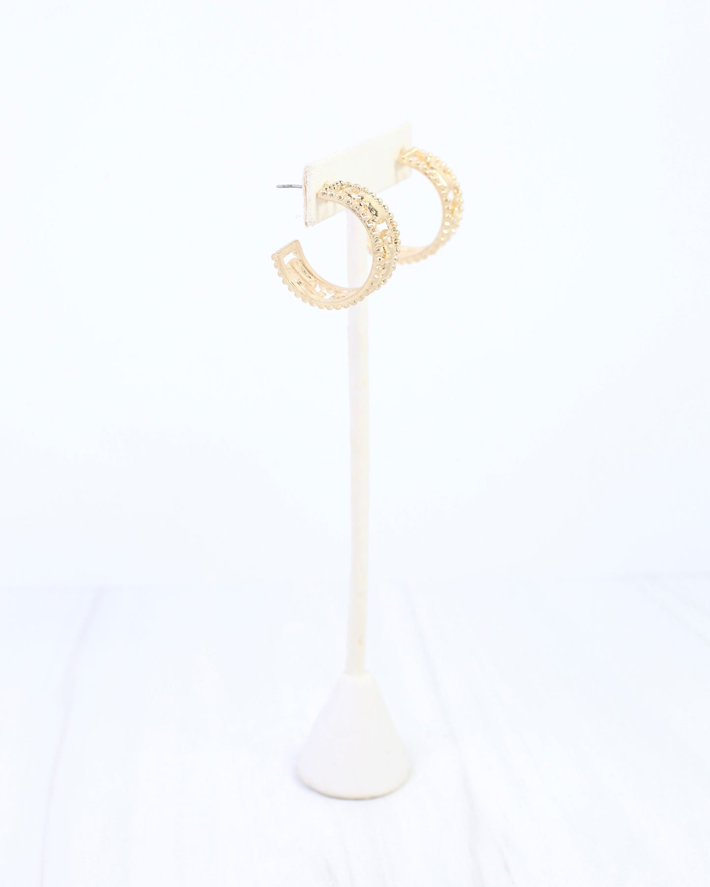 Murphy Elephant Hoop Earring Worn Gold