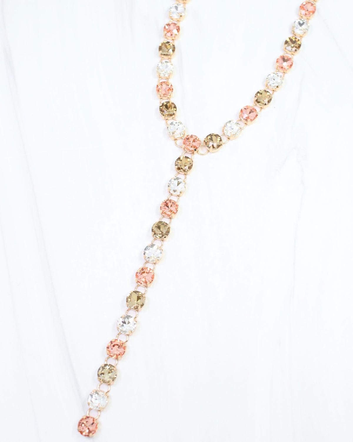 Andrea Rhinestone Y Necklace TPZ LT MUL