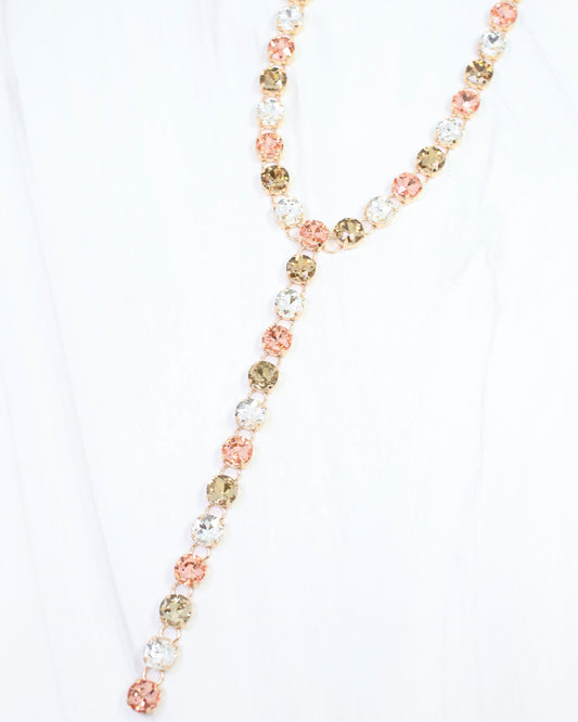 Andrea Rhinestone Y Necklace TPZ LT MUL