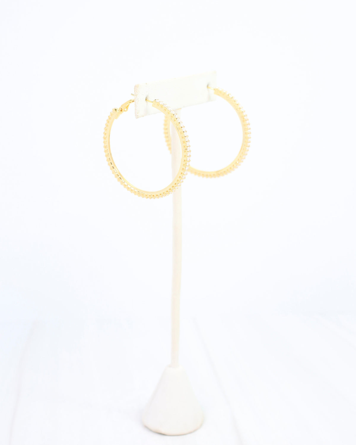 Tegan CZ Lined Hoop Earring WR Gold