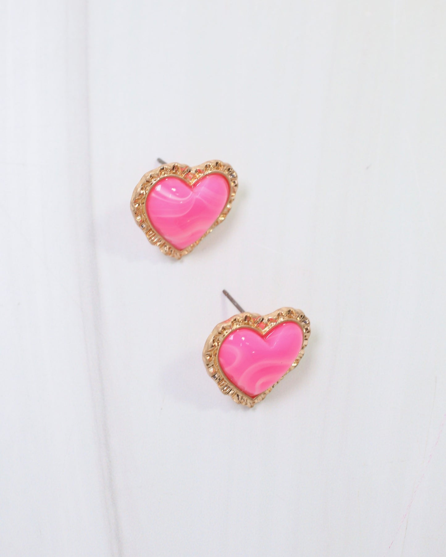 Maryville Heart Stud Earring Hot Pink