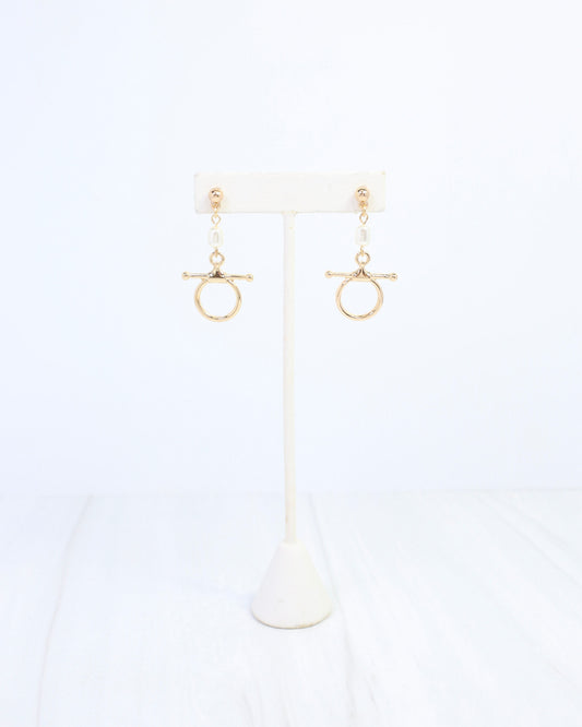 Maddie Horsebit Dangle Earring WR Gold