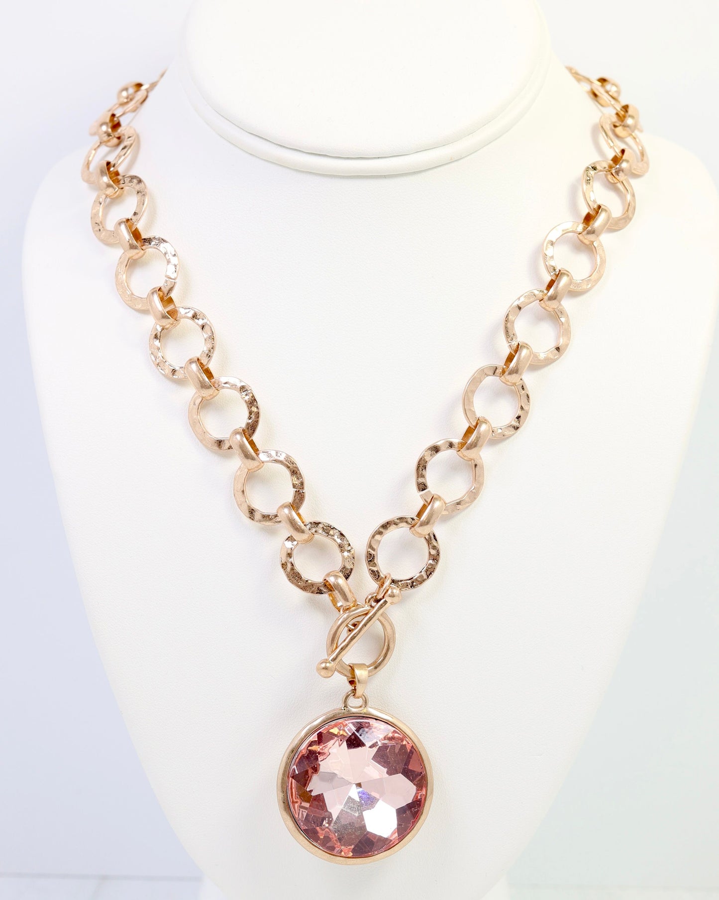 Palace Crystal Pendant Necklace Pink