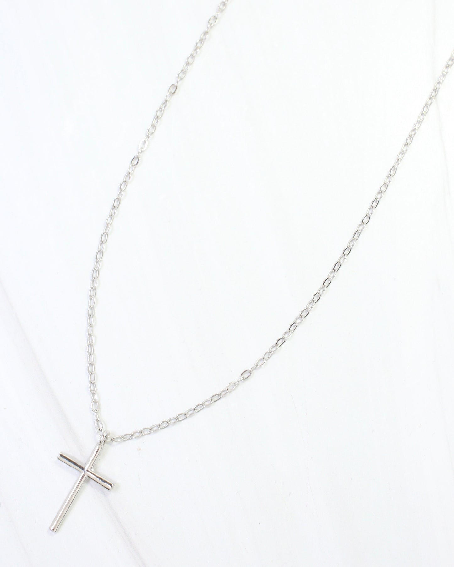 Carla Cross Necklace Silver
