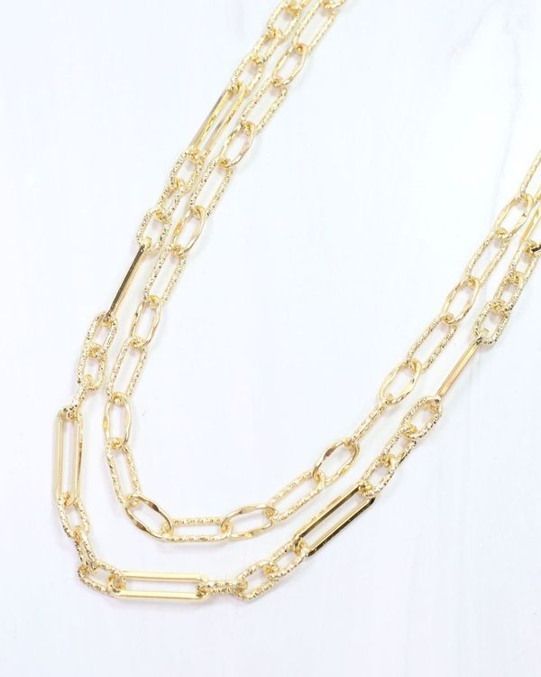 Lindstrom Textured Link Necklace Gold
