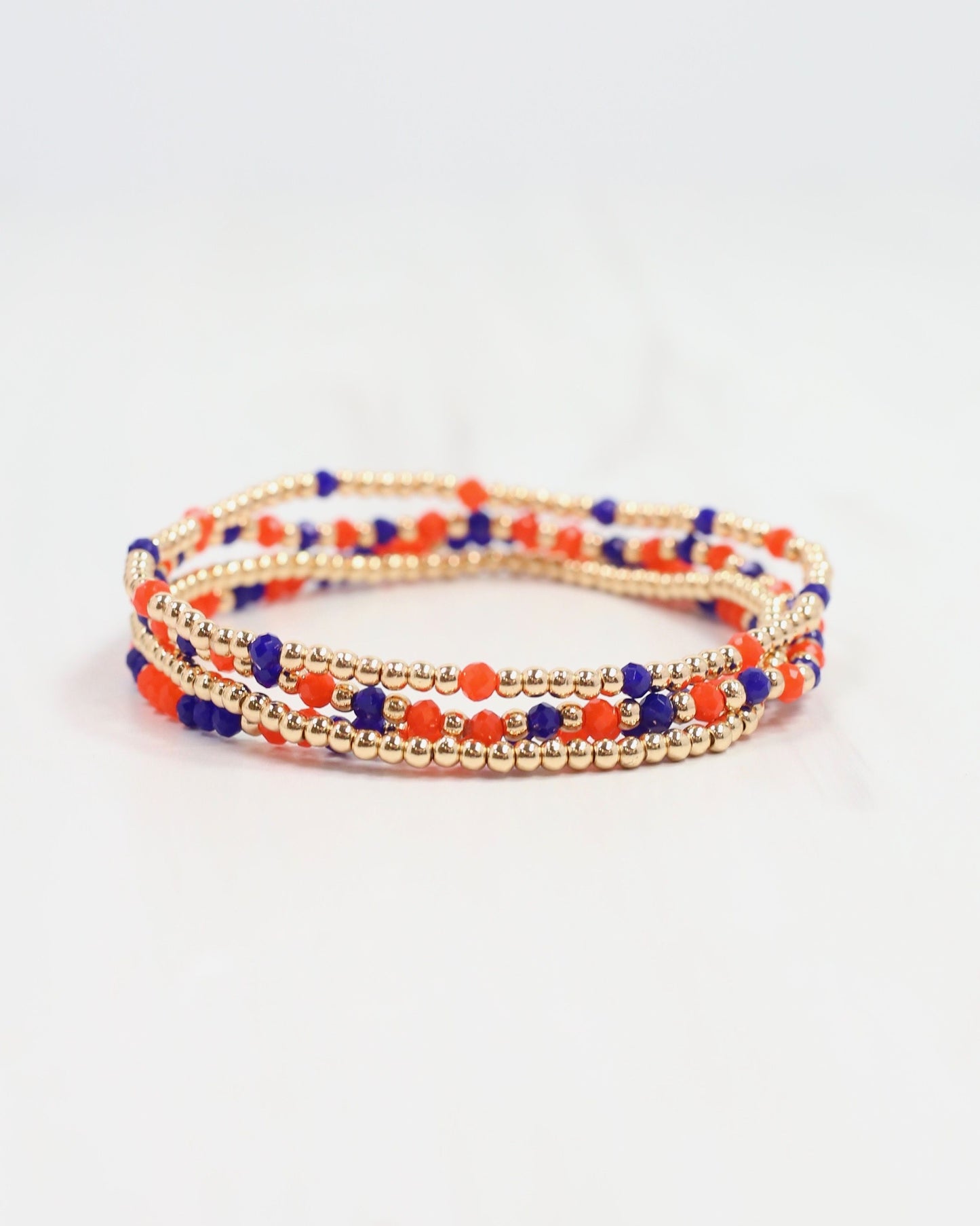 Lottie Beaded Bracelet set Orange Blue