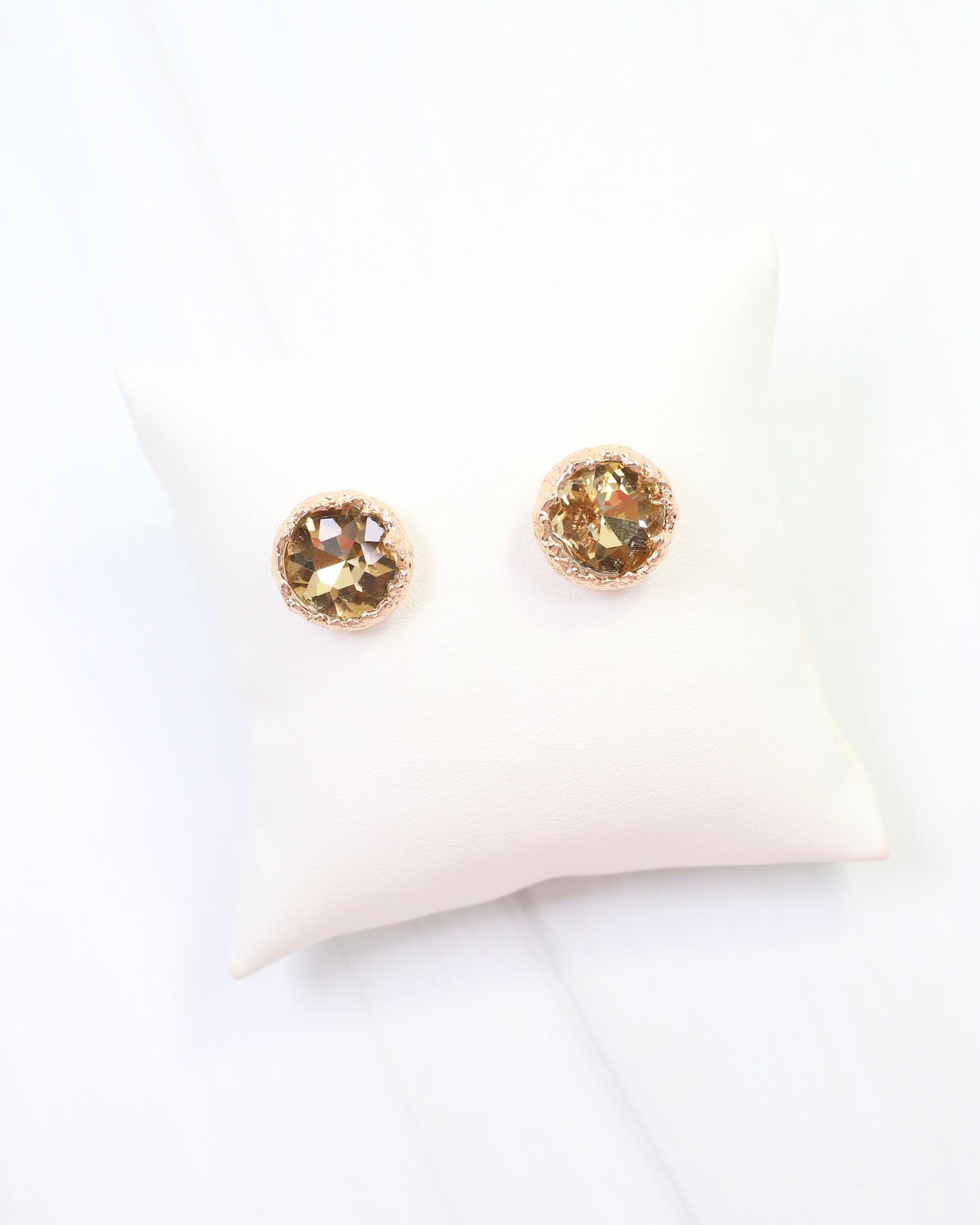 Leah Crystal Stud Earring Topaz