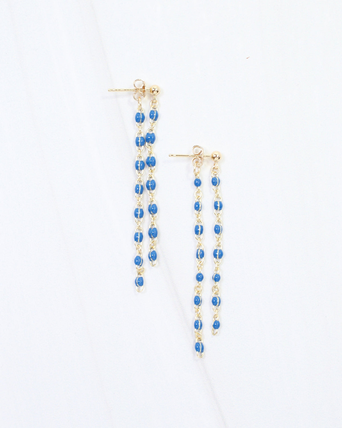 LuLu Chain Drop Earring Navy