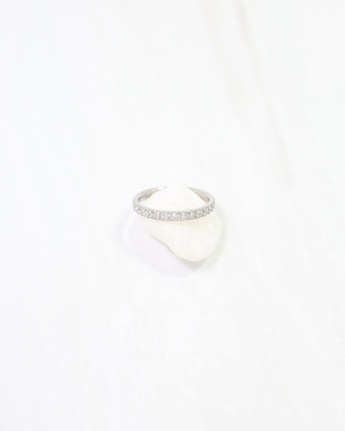 Roxanna CZ Lined Ring WP Silver