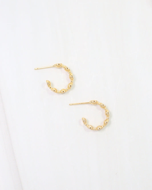 Missoula CZ Lined Hoop Earring WR Gold