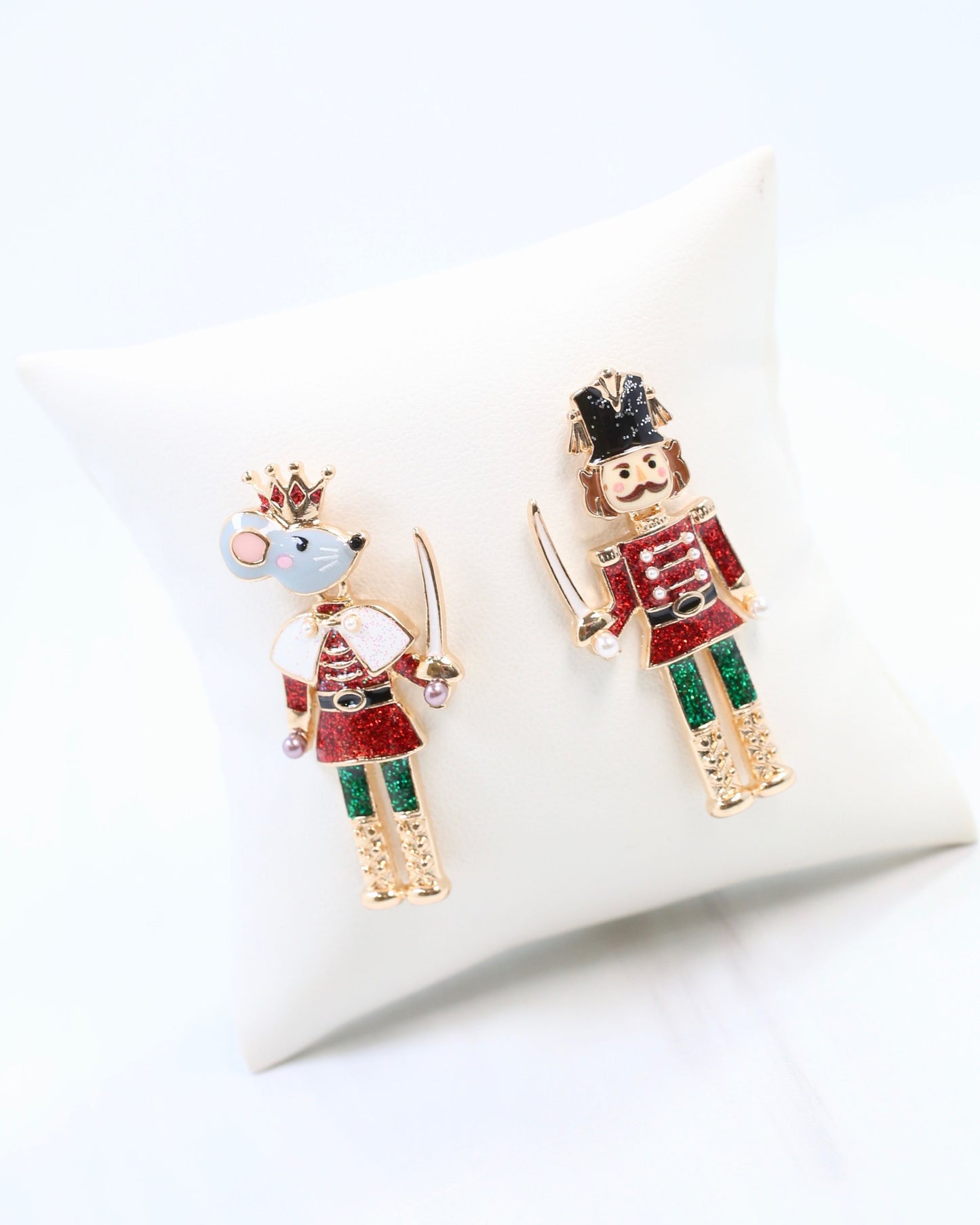 Nutcracker King Earring Red