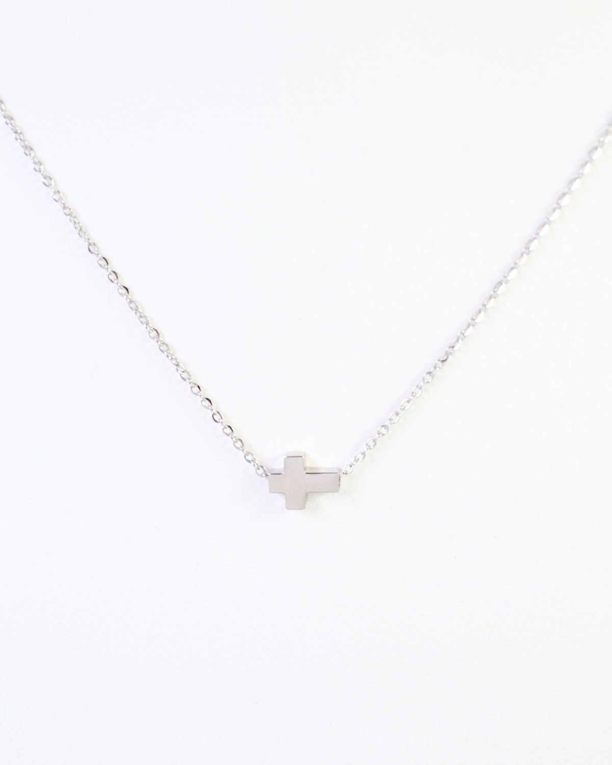 Bronx Cross Necklace WP Silver