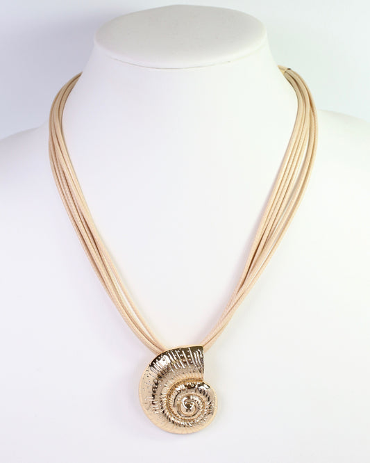 Marion Sundial Shell Cord Necklace Natural