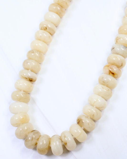 Pipestone Marble Beaded Necklace Natural