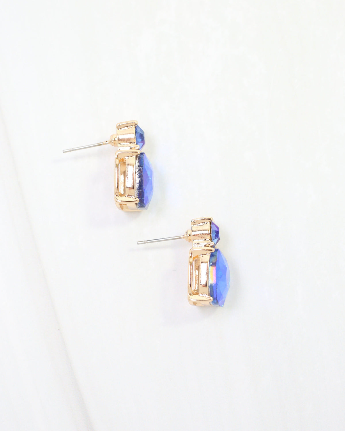 Roxanne Rhinestone Post Earring Blue AB