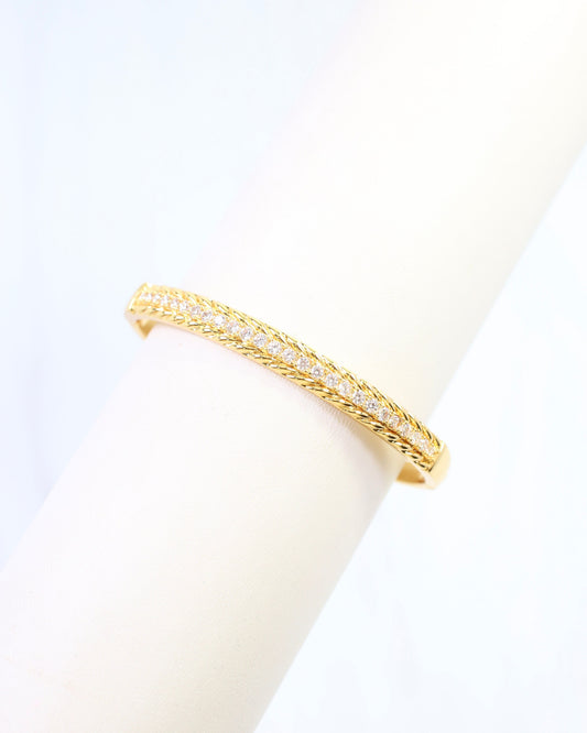 Nicole CZ Rope Bangle Bracelet WR Gold
