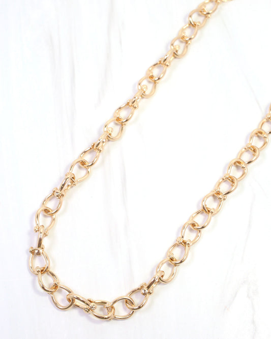 Jessa Horsebit Link Necklace Gold
