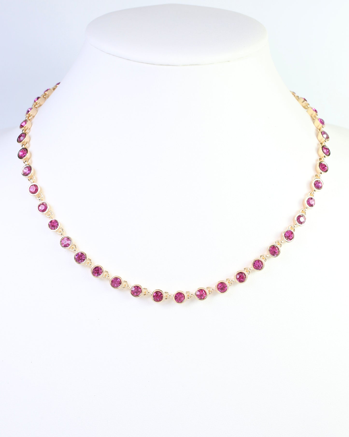 Castile Crystal Necklace Fuchsia